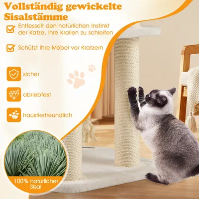 Giantex Katzenbaum Mit Sisalsäulen, Plattform, Katzennest Und Spielzubehör Giantex Katzenbaum Mit Sisalsäulen, Plattform, Katzennest Und Spielzubehör