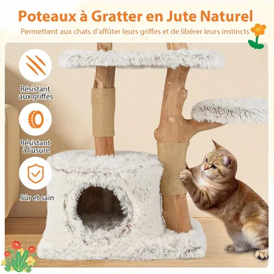 GIANTEX Arbre Chat 135 cm, 5 Niveaux, Sisal, Fleur, Condo, Balle