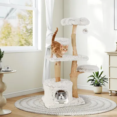 GIANTEX Arbre Chat 135 cm, 5 Niveaux, Sisal, Fleur, Condo, Balle GIANTEX Arbre Chat 135 cm, 5 Niveaux, Sisal, Fleur, Condo, Balle