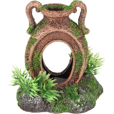 Décoration aquarium amphore cachette poisson avec prise pompe a air
