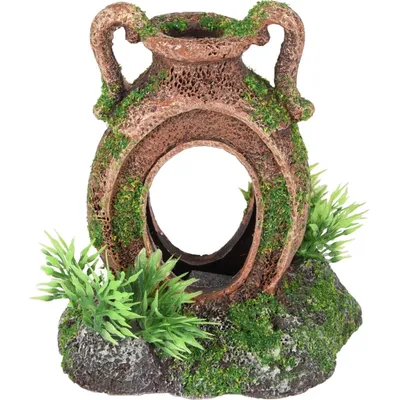 Décoration aquarium amphore cachette poisson avec prise pompe a air