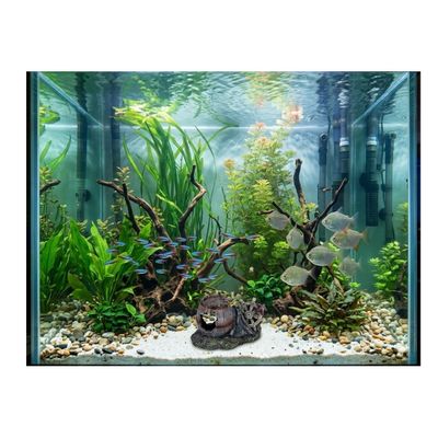 Décoration aquarium tonneau cassé gouvernail cachette pour poisson