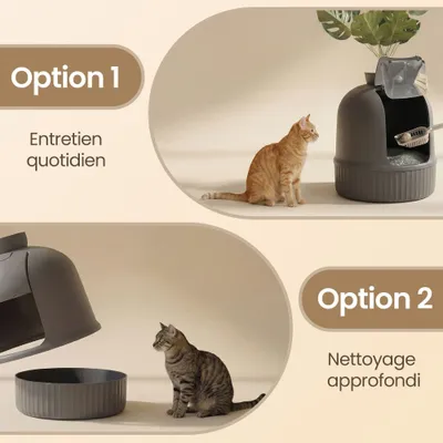 Feandrea Meuble pour Litière de Chat avec Plante Artificielle
