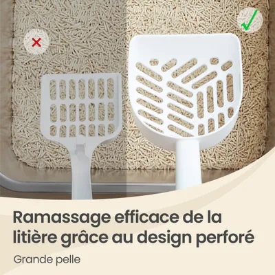 Feandrea Bac à Litière pour Chats en Acier Inoxydable, Ouvert