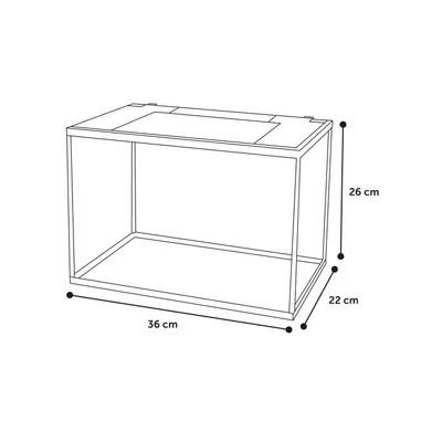 Kit Aquarium rectangulaire 16L avec filtre, gravier et épuisette