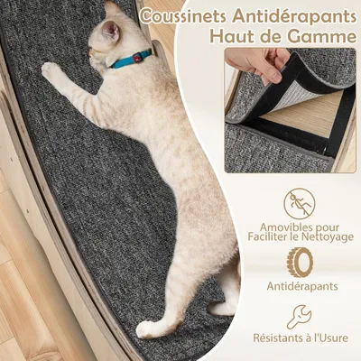 GIANTEX Roue d’Exercice Chat φ101 cm,Bois, Verrou,Antidérapant,Silencieuse
