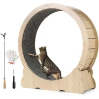 Giantex Katzenlaufrad Mit Teppich, Standfuß Und Katzenangel