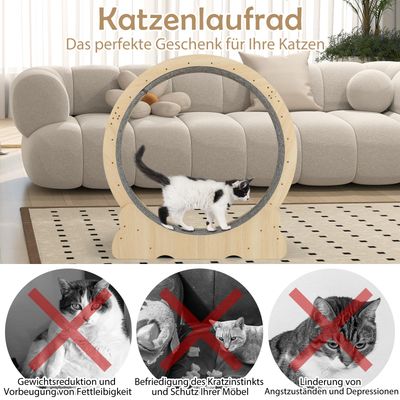 Giantex Katzenlaufrad Mit Teppich, Standfuß Und Katzenangel