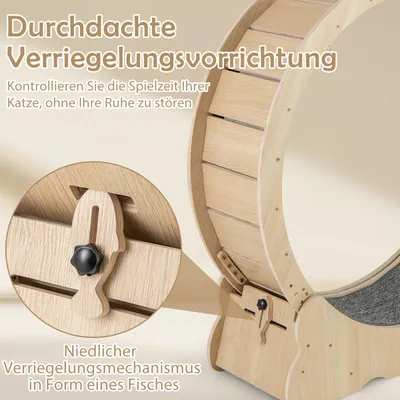 Giantex Katzenlaufrad Mit Teppich, Standfuß Und Katzenangel Giantex Katzenlaufrad Mit Teppich, Standfuß Und Katzenangel