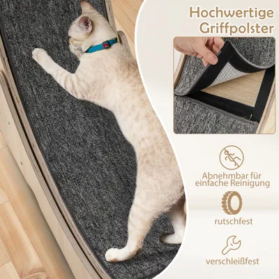 Giantex Katzenlaufrad Mit Teppich, Standfuß Und Katzenangel Giantex Katzenlaufrad Mit Teppich, Standfuß Und Katzenangel