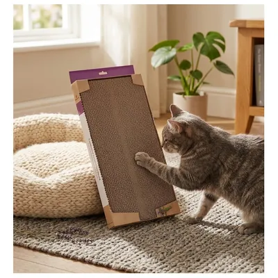 Carton à Griffer pour Chat 22 x 46 cm Mawimbi Double Face