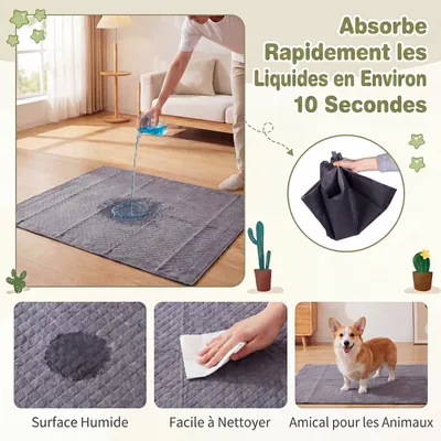 GIANTEX 150 pcs Alese Jetable Chien 60 x 60cm au Charbon 6 Couches Étanches