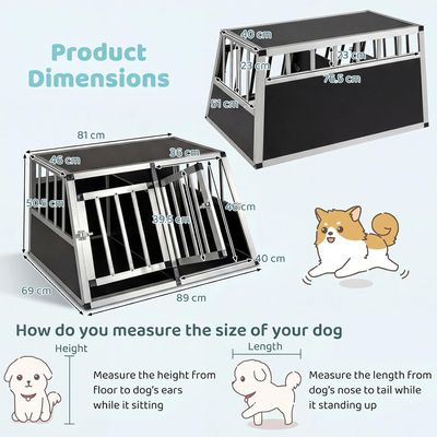 GIANTEX Hundekäfig Mit Abschließbarer Tür Aus Bissfestem Aluminium
