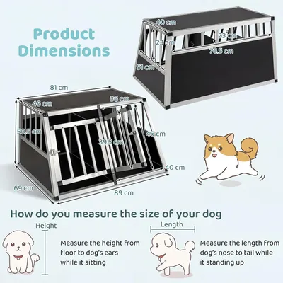 GIANTEX Hundekäfig Mit Abschließbarer Tür Aus Bissfestem Aluminium