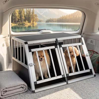 GIANTEX Hundekäfig Mit Abschließbarer Tür Aus Bissfestem Aluminium