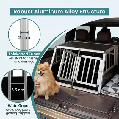 GIANTEX Hundekäfig Mit Abschließbarer Tür Aus Bissfestem Aluminium