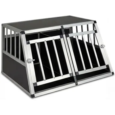GIANTEX Cage pour Chien avec Porte Verrouillable en Aluminium Anti-Morsure GIANTEX Cage pour Chien avec Porte Verrouillable en Aluminium Anti-Morsure