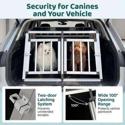 GIANTEX Hundekäfig Mit Abschließbarer Tür Aus Bissfestem Aluminium