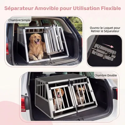 GIANTEX Cage pour Chien avec Porte Verrouillable en Aluminium Anti-Morsure