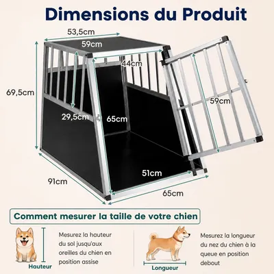 GIANTEX Cage pour Chien avec Porte Verrouillable en Aluminium Anti-Morsure