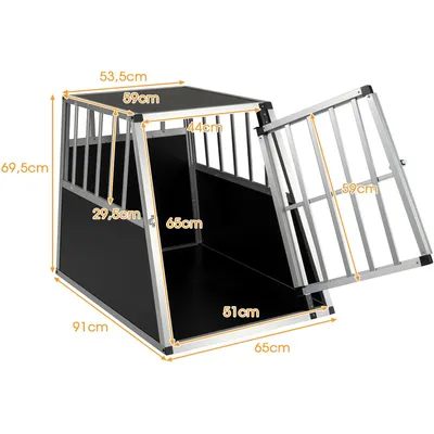 GIANTEX Cage pour Chien avec Porte Verrouillable en Aluminium Anti-Morsure