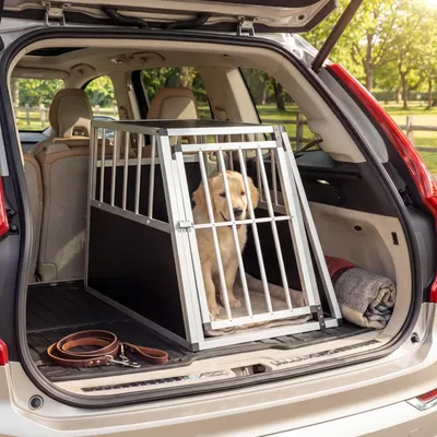 GIANTEX Hundekäfig Mit Abschließbarer Tür Aus Bissfestem Aluminium GIANTEX Hundekäfig Mit Abschließbarer Tür Aus Bissfestem Aluminium