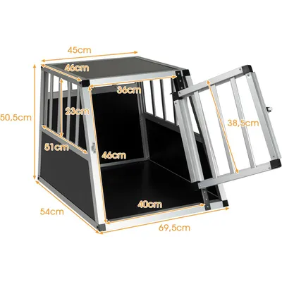GIANTEX Cage pour Chien avec Porte Verrouillable en Aluminium Anti-Morsure
