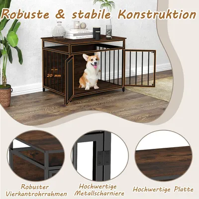 Giantex Hundekäfig Möbel Mit Ablagefläche, Drei Türen Für Haustiere Giantex Hundekäfig Möbel Mit Ablagefläche, Drei Türen Für Haustiere