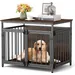 GIANTEX Cage Chien 80x60x64 cm, Métal, 3 Portes, Verrou, Patins Réglables