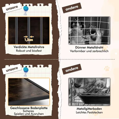 Giantex Hundekäfig Möbel Mit Ablagefläche, Drei Türen Für Haustiere Giantex Hundekäfig Möbel Mit Ablagefläche, Drei Türen Für Haustiere