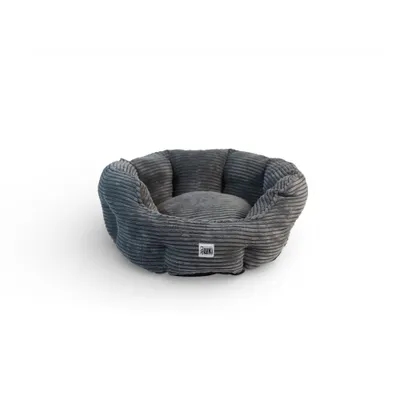 Mon Ami Luki - Panier rond antiderapant velours cotele couleur gris Mon Ami Luki - Panier rond antiderapant velours cotele couleur gris