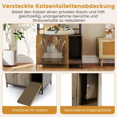 Giantex Multifunktionaler Katzenschrank Mit Katzenklo Und Kratzbereich Giantex Multifunktionaler Katzenschrank Mit Katzenklo Und Kratzbereich