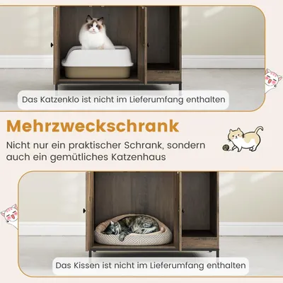 Giantex Multifunktionaler Katzenschrank Mit Katzenklo Und Kratzbereich Giantex Multifunktionaler Katzenschrank Mit Katzenklo Und Kratzbereich
