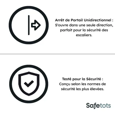 SAFETOTS Barrière sécurité auto 103,8-110,8 cm, gris