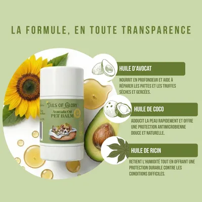 Tails of Glory Baume stick 100 % naturel : nourrit, répare et protège