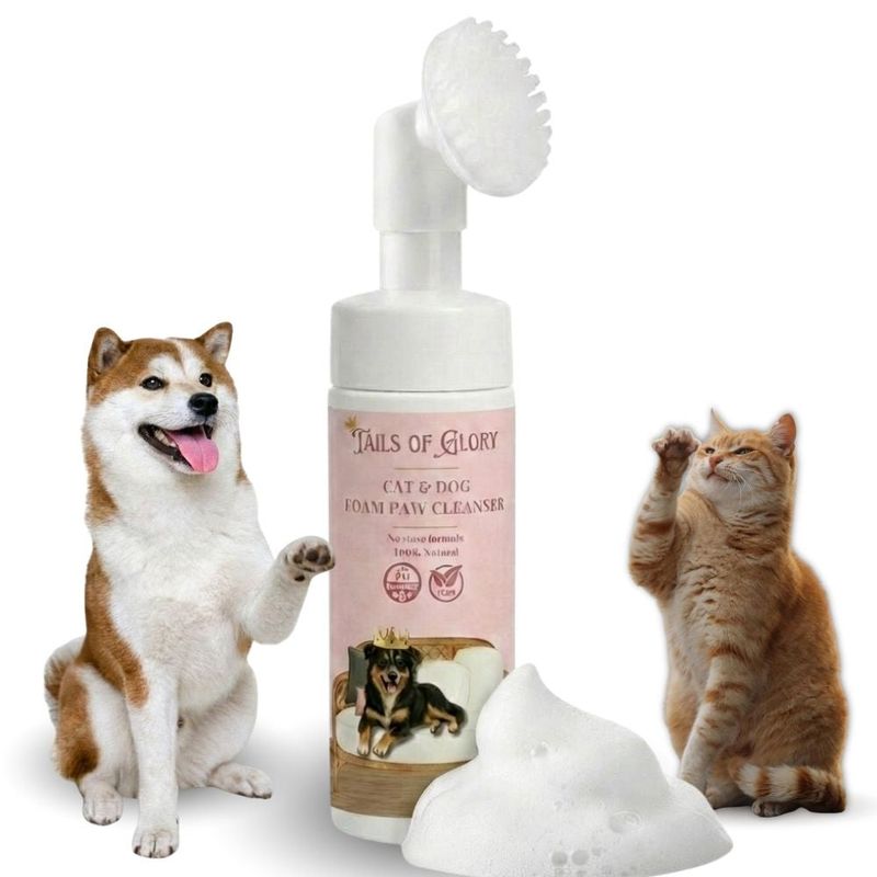 Tails Of Glory Nettoyant Mousse Pattes Naturel, Brosse Souple, sans Rinçage
