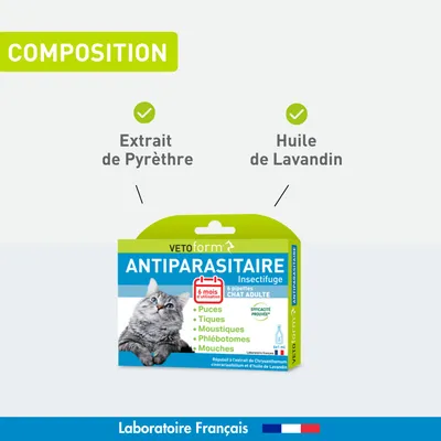 Vétoform Pipettes Antiparasitaires Chat Adulte - Pack Eco Vétoform Pipettes Antiparasitaires Chat Adulte - Pack Eco