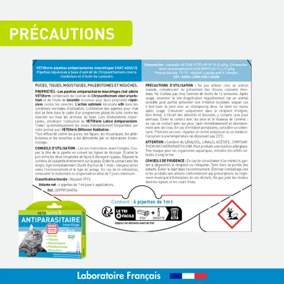 Vétoform Pipettes Antiparasitaires Chat Adulte - Pack Eco Vétoform Pipettes Antiparasitaires Chat Adulte - Pack Eco