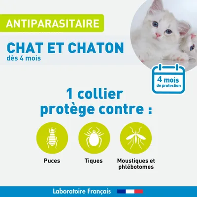 Vétoform Collier Antiparasitaire Chat & Chaton 35cm - 4 mois de protection