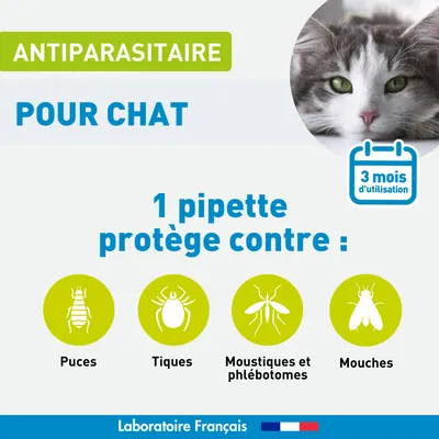 Vétoform Pipettes Antiparasitaires Chat Adulte - 3 mois de protection
