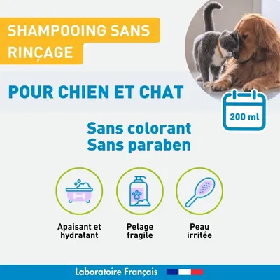 Vétoform Shampooing sans rinçage Chien et Chat - 200ml