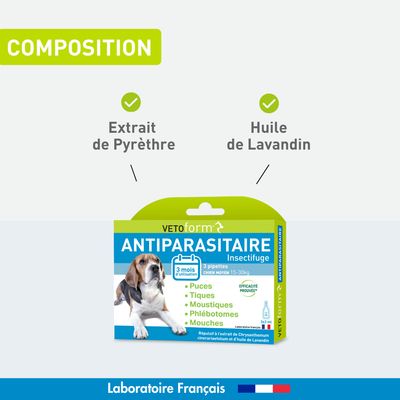 Vétoform Pipettes Antiparasitaires Chien Moyen