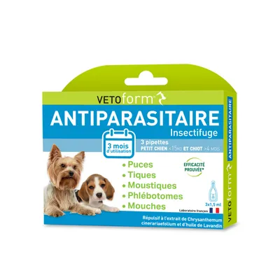 Vétoform Pipettes Antiparasitaires Petit Chien & Chiot