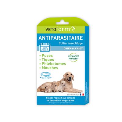 Vétoform Collier Antiparasitaire Chien & Chiot 60cm - 4 mois de protection