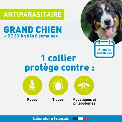 Vétoform Collier Antiparasitaire Grand Chien 75cm - 4 mois de protection Vétoform Collier Antiparasitaire Grand Chien 75cm - 4 mois de protection