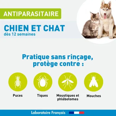Vétoform Lotion Antiparasitaire Chien & Chat - Sans Rinçage - 250ml