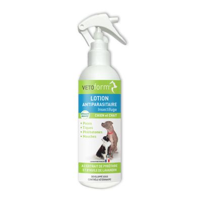 Vétoform Lotion Antiparasitaire Chien & Chat - Sans Rinçage - 250ml