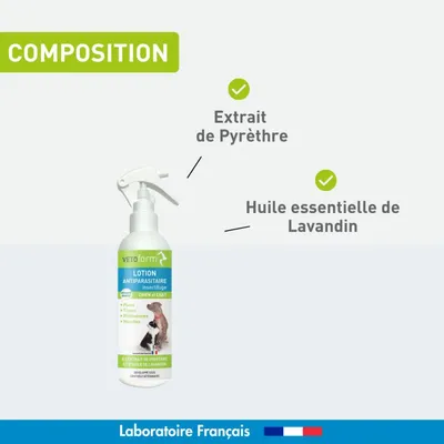 Vétoform Lotion Antiparasitaire Chien & Chat - Sans Rinçage - 250ml