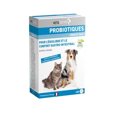Vétoform Probiotiques Chien et Chat - x30 comprimés