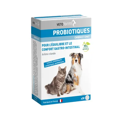 Vétoform Probiotiques Chien et Chat - x30 comprimés Vétoform Probiotiques Chien et Chat - x30 comprimés
